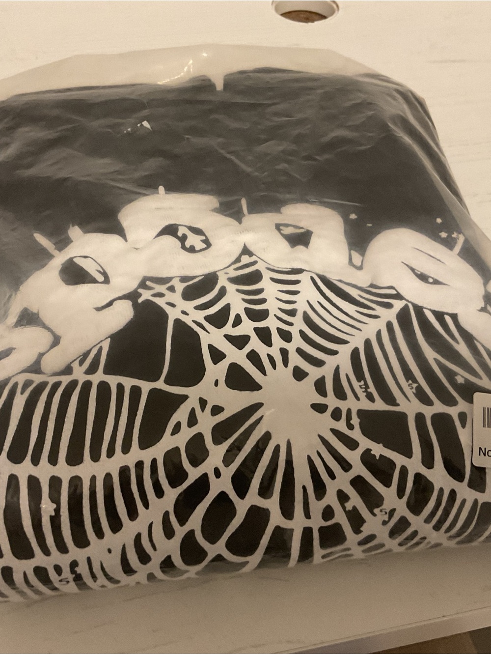 Black and White Spider Web Decorative Curtain Panel